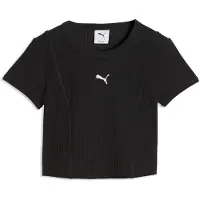 Puma Essentials Ribbed Baby Tee Women, Clothing, Black, L