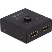 DeLOCK HDMI 2 - 1 bidirectional 4K 60 Hz compact - Retail Box - video-/audioswitch - 2 x HDMI - desktop