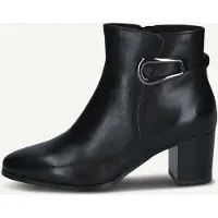 Caprice Bootie, black, made of Leather with Block heel, Size 37