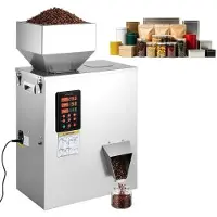 Vevor pulverpåfyldningsmaskine, 10-500g automatisk partikeldispenser, høj nøjagtighed, premium rustfrit stål, intelligent veje- og dispenseringsfylder til kaffebønner, korn, te, krydderier, sølv