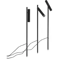 QAZQA Sæt med 3 spotlamper med spyd sort inkl. LED IP44 - Garly Ribble