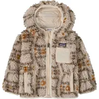 Patagonia - Under 6 år - Baby Retro-X Hoody Natural w/Sunlit Pink til UnisexUld - Børnetoj Størrelse 18 Måneder - Lyserød