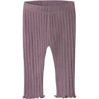 Name it Leggings - Uld/Silke - Rib - Hulmønster - NbfWossa - Toa - - 62 - Leggings - Uld