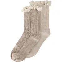 Huttelihut Strømper - Uld - Camel Melange - - 23/26 - Strømper