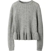Name it Bluse - Strik - NkfLinda - Grey Melange - - 9-10 år (134-140) - Bluse