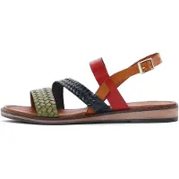 Derimod Sandaler med rem mørkeblå / cognac / lysegrøn / rustrød