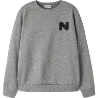 Name it Sweatshirt - NkmNilan - Grey Melange - - 11-12 år (146-152) - Sweatshirt