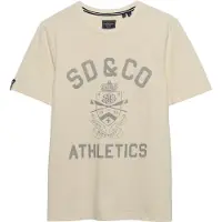 Superdry Superdrytil mænd. M1012431A Gothic Varsity beige T-shirt (M), Casual, Bomuld, Korte ærmer