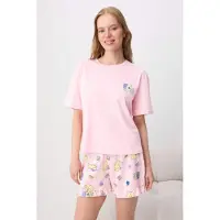 Trendyol Shorty pastelgul / lavendel / lyserød / sort