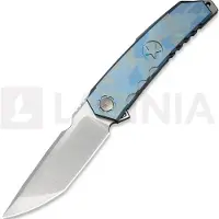 We Knife Capstan foldekniv, Blue Terrain Titanium, Hand Polished Satin
