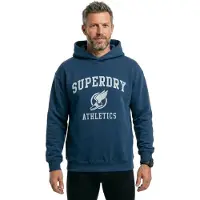 Superdry Superdrytil mænd. M2014384A Vintage sweatshirt i overstørrelse navy (XXL), Casual, Bomuld, Lange ærmer, Blå