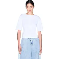 Armani Exchange A|X Armani Exchangetil kvinder. XW002335AF10356U0002 Kort t-shirt i hvid bomuldsstrik (M), Casual, Lange ærmer