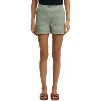 Superdry Superdrytil kvinder. W7110496A Shorts Mid Rise hør grøn (28), Casual, Linned
