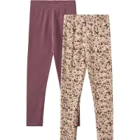 Wheat Leggings 2-pak - Jules - Soft Sand Flower Wine - - 6 år (116) - Leggings