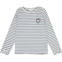 Minymo Bluse - Rib - Moonlight Blue - - 8 år (128) - Bluse