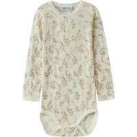 Name it Body l/æ - Uld - NmfWang - Snow White/Flowers/Leafs - - 3 år (98) - Body L/Æ