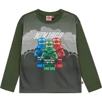 Lego Wear LEGO Ninjago Bluse - LWTaj 611 - Armygrøn m. Print - - 5 år (110) - Bluse