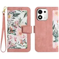 Mtp Products Honor 600 Smart Blomstret pung etui med kortholdere - pink