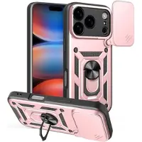 Mtp Products iPhone 18 Pro Max Roterende Ring Hybrid Cover med Kameraskjold - Rødguld