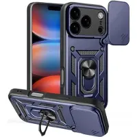 Mtp Products iPhone 18 Pro Max Roterende Ring Hybrid Cover med Kameraskjold - Blå