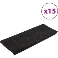 vidaXL selvklæbende trappemåtter 15 stk. 65x24,5x3,5 cm antracitgrå