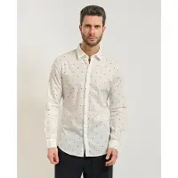 Armani Exchange A|X Armani Exchangetil mænd. XM000625AF13184F0198 Monogram AX Cross Logo Shirt hvid (XXL), Casual, Bomuld, Lange ærmer