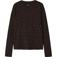 Name It Kids Bluse - NkfNolovo - Slim - Chocolate Plum m. Sølv Netter - - 9-10 år (134-140) - Bluse
