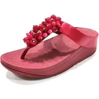FitFlop Fitfloptil kvinder. A2D-D47 Bead-Cluster Bead-Cluster Toe-Post burgundy fine lædersandaler (40), 3-5 cm, Ingen, Casual