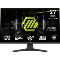 MSI MAG 272F - LED-skærm - 27 - 1920 x 1080 Full HD (1080p) @ 200 Hz - Fast IPS - 300 cd/m² - 1000:1 - 0.5 ms - HDMI, DisplayPort