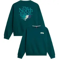 The North Face - Sweatshirts - M Retro Trail Relaxed Crew Graphic Pacific Teal til UnisexBomuld - Størrelse XL - Grøn
