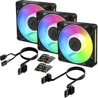 Arctic BioniX P12 A-RGB, Ventilator, 12 cm, 450 rpm, 3000 rpm, 129 m³/t, Sort