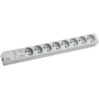 Bachmann 333.4061, Basis, 1U, Grå, 8 AC stikkontakt(er), 2 m, Højspænding