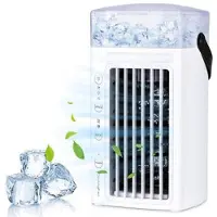 Mtp Products CF-002T Bærbar bordmodel luftkøler - USB, berøringsbetjening, 480ml vandbeholder - hvid
