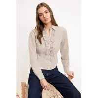 Trendyol Bluse lysebrun / hvid
