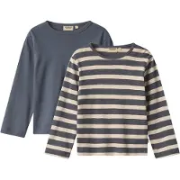 Wheat Bluse - 2-pak - Milo - Greyblue Strip - - 12 år (152) - Bluse