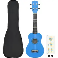 vidaXL ukulelesæt med taske til børn 21 babyblå