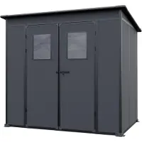 PRIMEYARD 213 x 145 cm redskabsskur i plast, antracitgrå