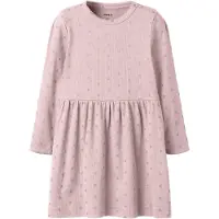 Name it Kjole - Rib/Modal - NmfLona - Violet Ice m. Sølvprikker - - 4 år (104) - Kjole