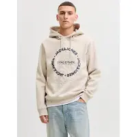 Jack & Jones Sweatshirt 'JJBENSON' beige / mørkeblå