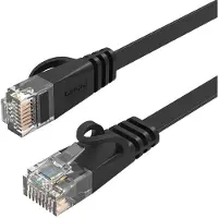 ORICO PUG-C7B CAT7 10 Gbps RJ45 Ethernet-netværkskabel til internet og LAN, fladt, 15 m – sort