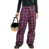 Roxy - Skibukser dame - Steepland Pant Blackberry Wine Chill Checkmat til Unisex - Størrelse XS - Bordeaux