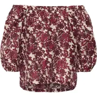 Culture Bluse 'Melody' beige / rød