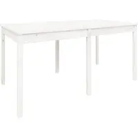 vidaXL Havebord Massivt Fyrretræ - Fyrretræ hvid / 159.5 x 82.5 x 76 cm