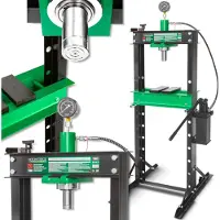 Rockforce hydraulisk pres til værksted 20t med manometer og dobbelt pumpe