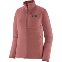 Patagonia - Fleece dame - W's R1 Jkt Moonrise Taupe til UnisexUld - Størrelse M - Lilla