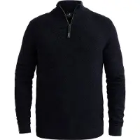 Vanguard Pullover 'Pullover with half-zip and allover texture' mørkeblå
