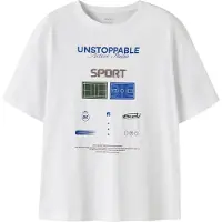Name it T-shirt - NkmTheo - Bright White - - 7-8 år (122-128) - T-Shirt