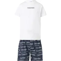 Calvin Klein Underwear Pyjamas kort mørkeblå / hvid