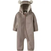 Name it Softshelldragt m. Fleece - NbnMada08 - Silver Mink m. Ør - - 74/80 - Softshell