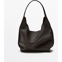 Massimo Dutti - Female - Lille Skuldertaske I Nappaskind - Brun - 01